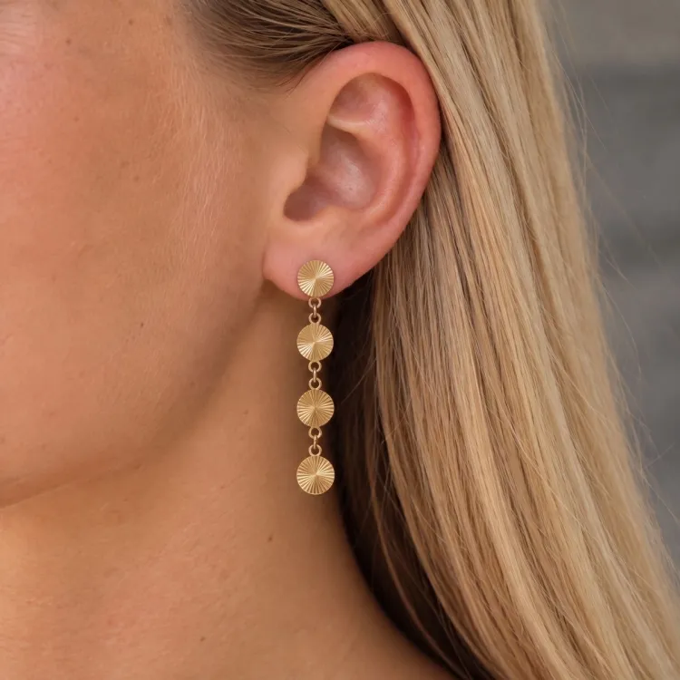 waterproof rond oorbellen in verguld staal - OCEANA