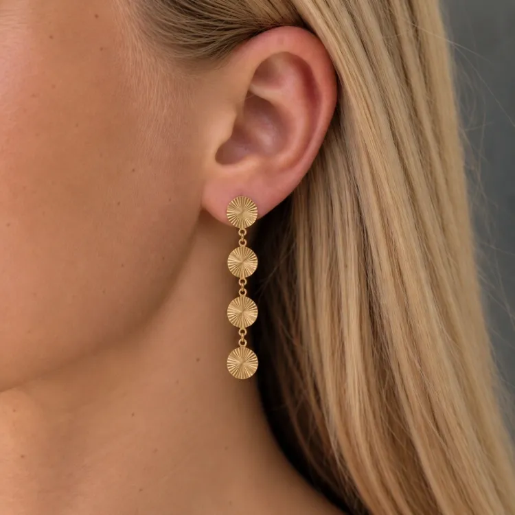 waterproof rond oorbellen in verguld staal - OCEANA