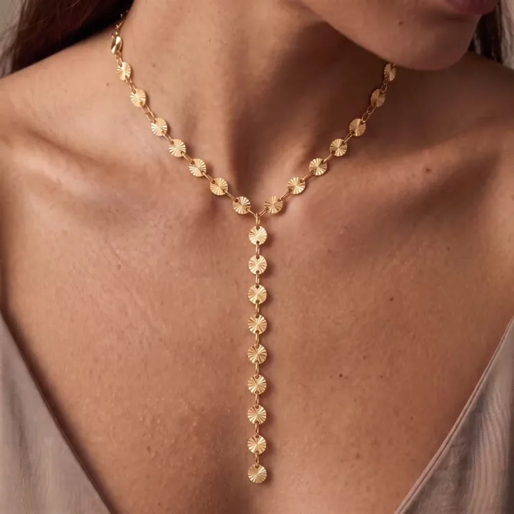 waterproof Y-ketting in verguld staal - OCEANA