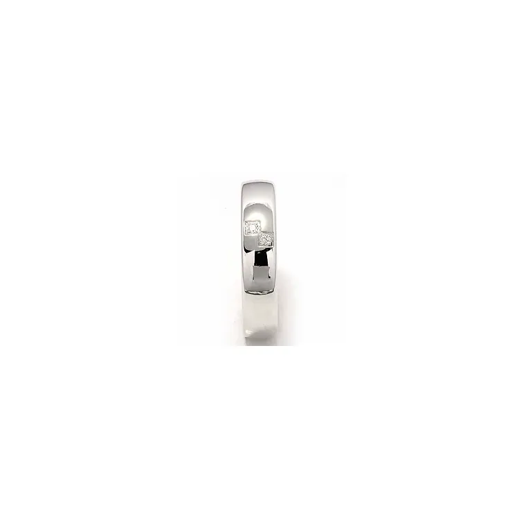 Trouwring in 14 karaat witgoud 0,02 ct