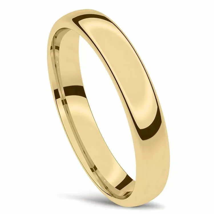 glad  trouwring in 14 karaat goud
