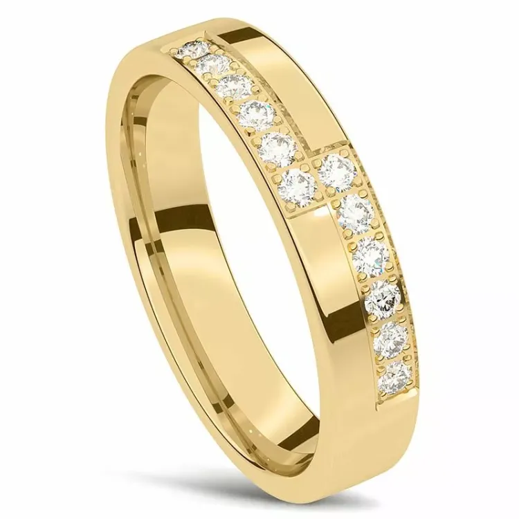 Damesring in 14 karaat goud 0,0165 ct