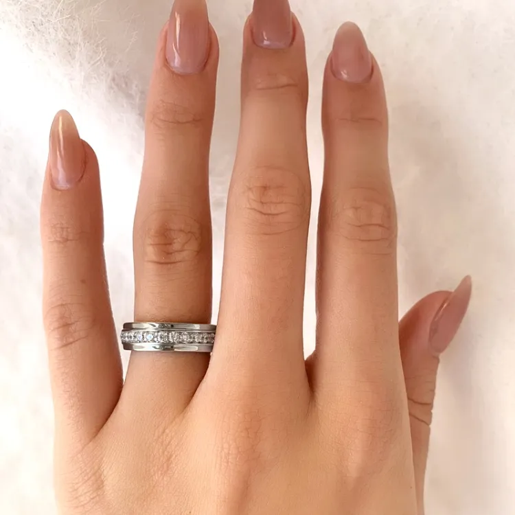 ring in gerodineerd zilver