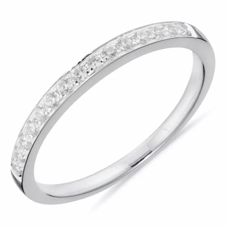 Smal witte zirkoon ring in 9 karaat witgoud