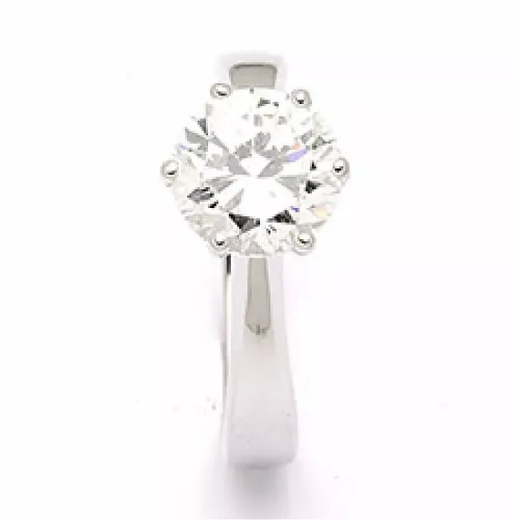 witte zirkoon solitaire ring in gerodineerd zilver