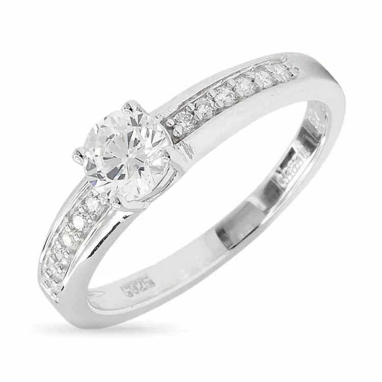 witte zirkoon ring in gerodineerd zilver