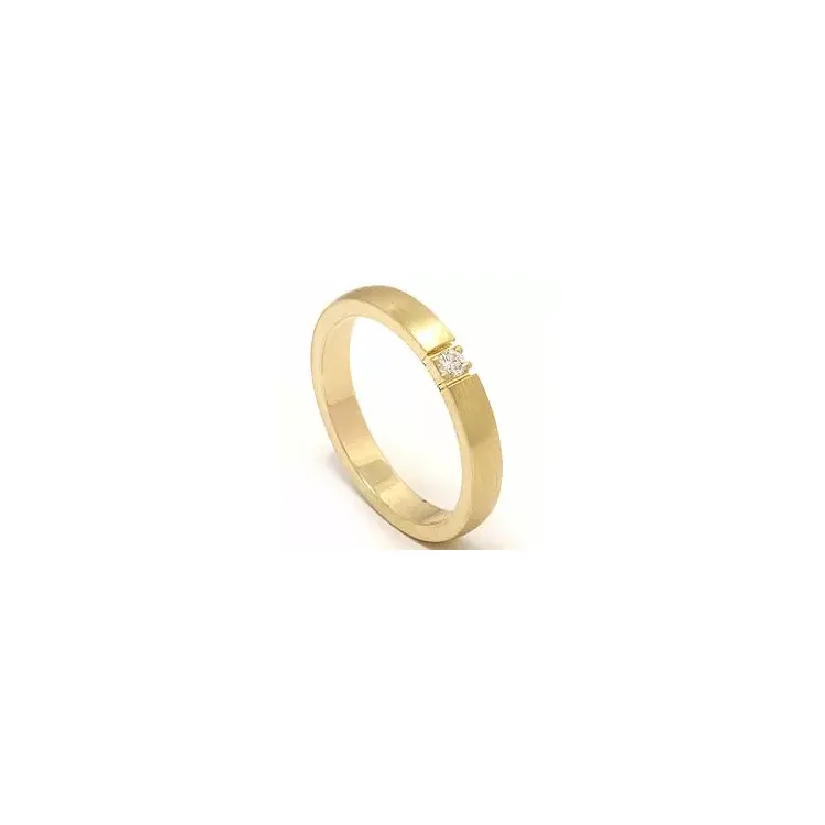 mémoire ring in 14 karaat goud 1 x 0,05 ct