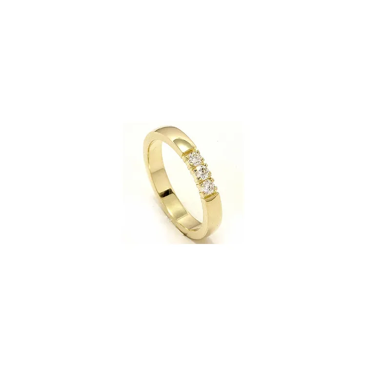 mémoire ring in 14 karaat goud 3 x 0,07 ct