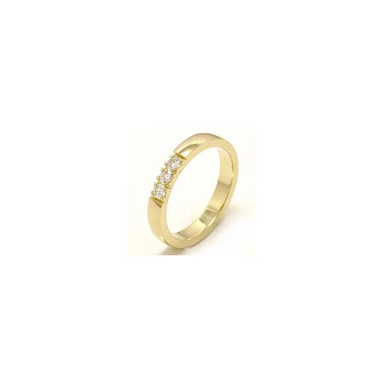 mémoire ring in 14 karaat goud 3 x 0,07 ct