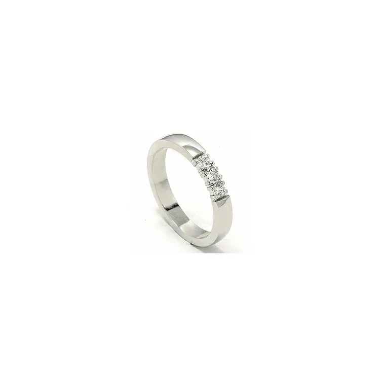 mémoire ring in 14 karaat witgoud 3 x 0,07 ct