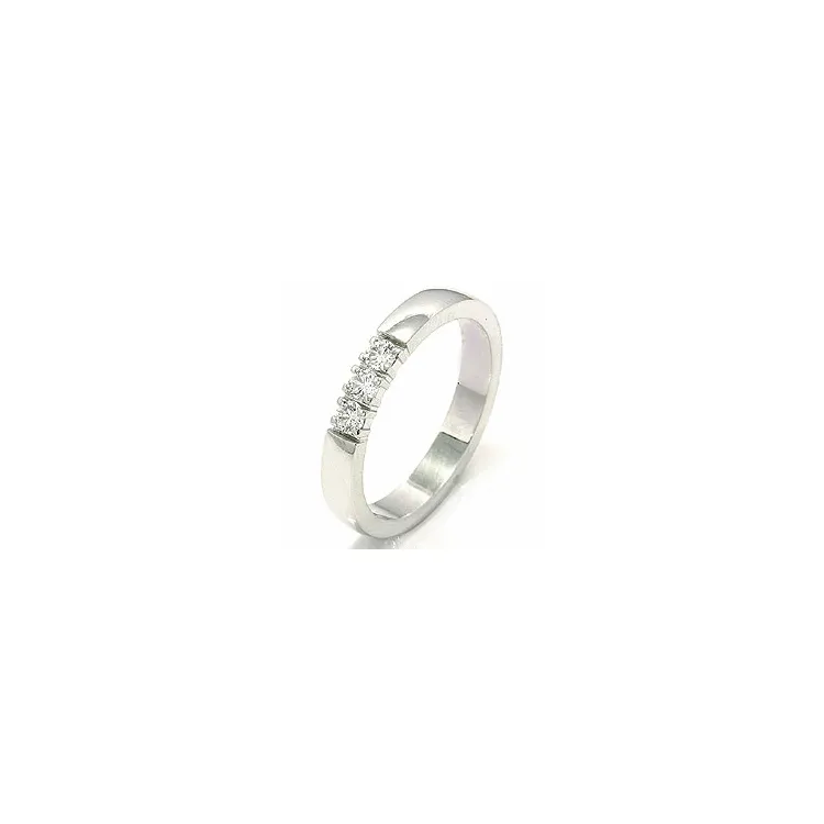 mémoire ring in 14 karaat witgoud 3 x 0,07 ct