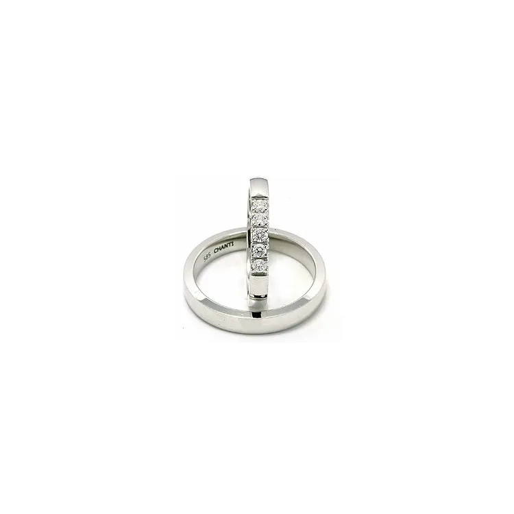 Trouwringen in 14 karaat witgoud 5 x 0,05 ct - set