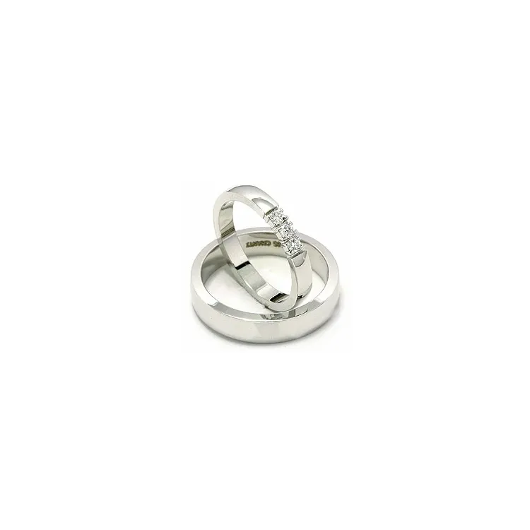 Trouwringen in 14 karaat witgoud 3 x 0,05 ct - set
