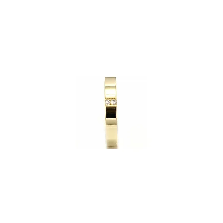 Elegant smal trouwring in 14 karaat goud 2 x 0,018 ct