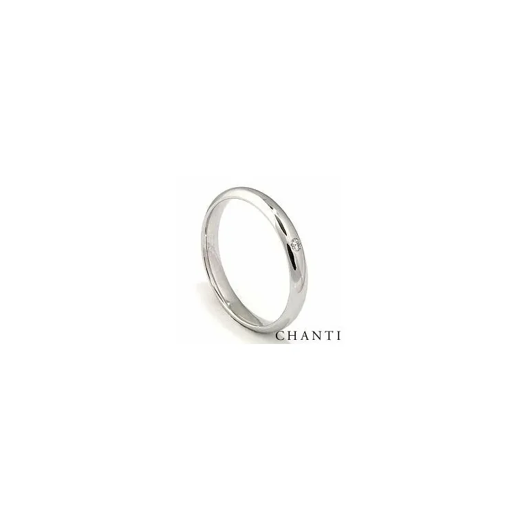 rond trouwring in 14 karaat witgoud 0,025 ct