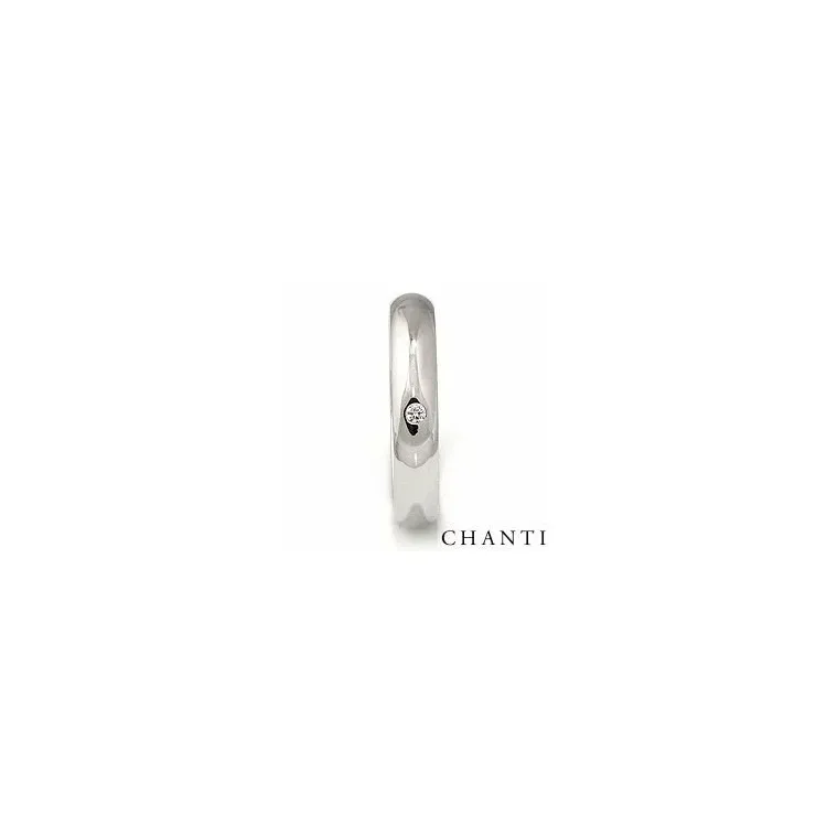 Trouwring in 14 karaat witgoud 0,025 ct