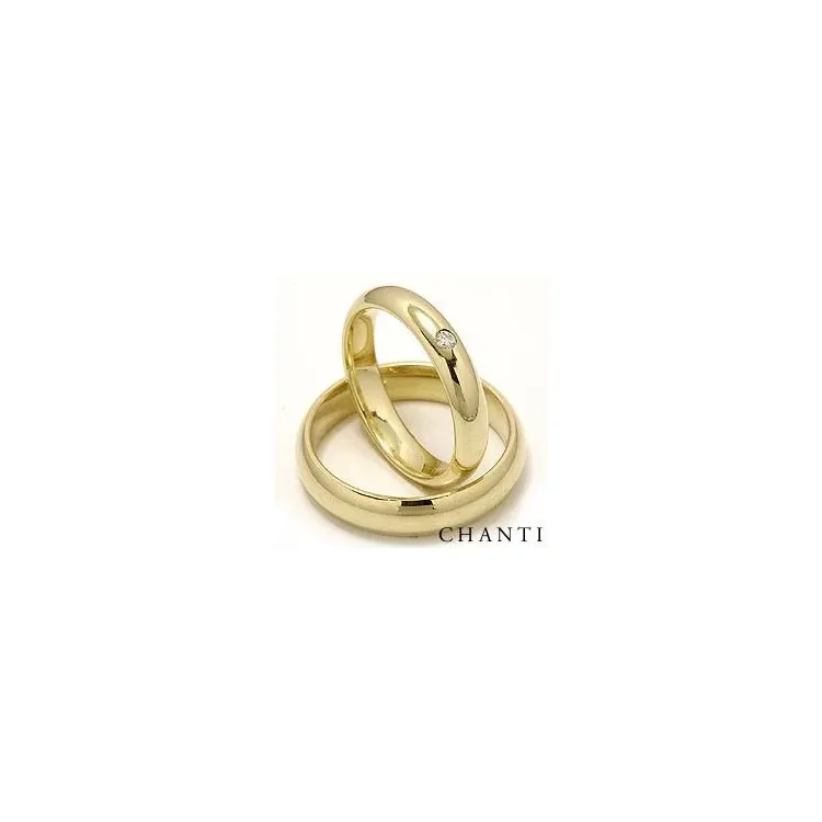 rond diamant trouwringen in 14 karaat goud 0,05 ct - set