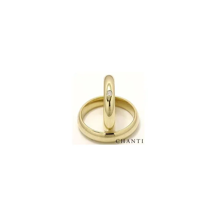 rond diamant trouwringen in 14 karaat goud 0,05 ct - set