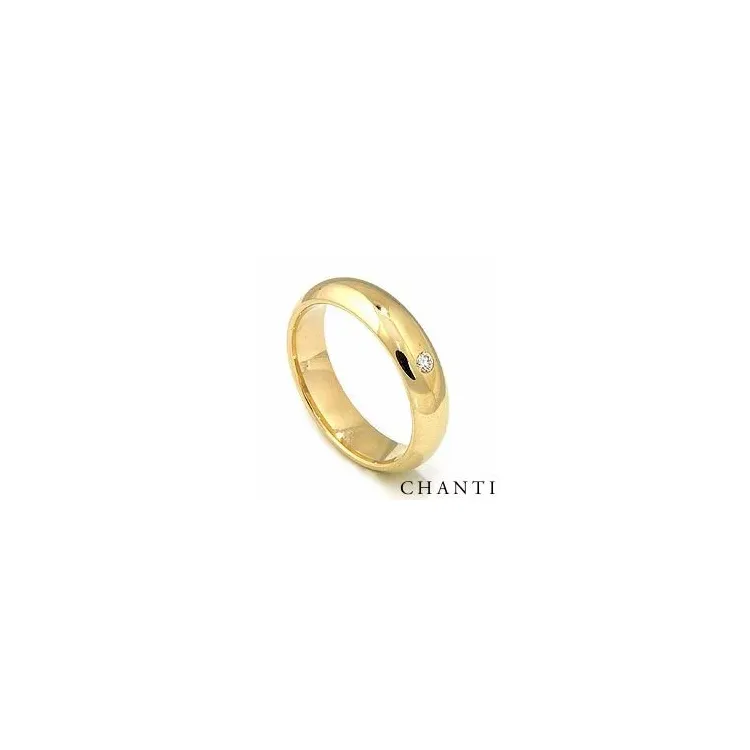 Trouwring in 14 karaat goud 0,05 ct