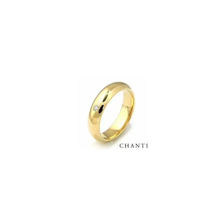 Trouwring in 14 karaat goud 0,05 ct