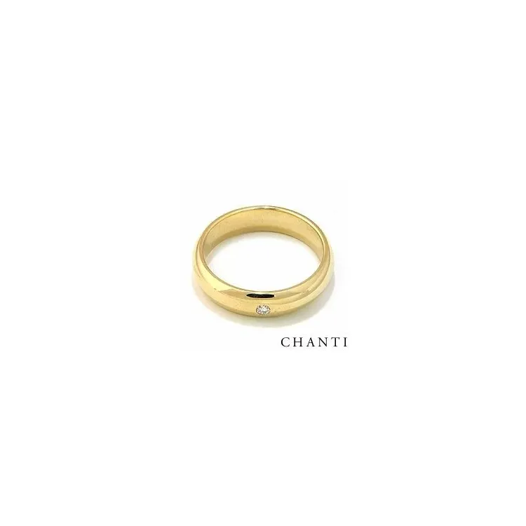 Trouwring in 14 karaat goud 0,05 ct