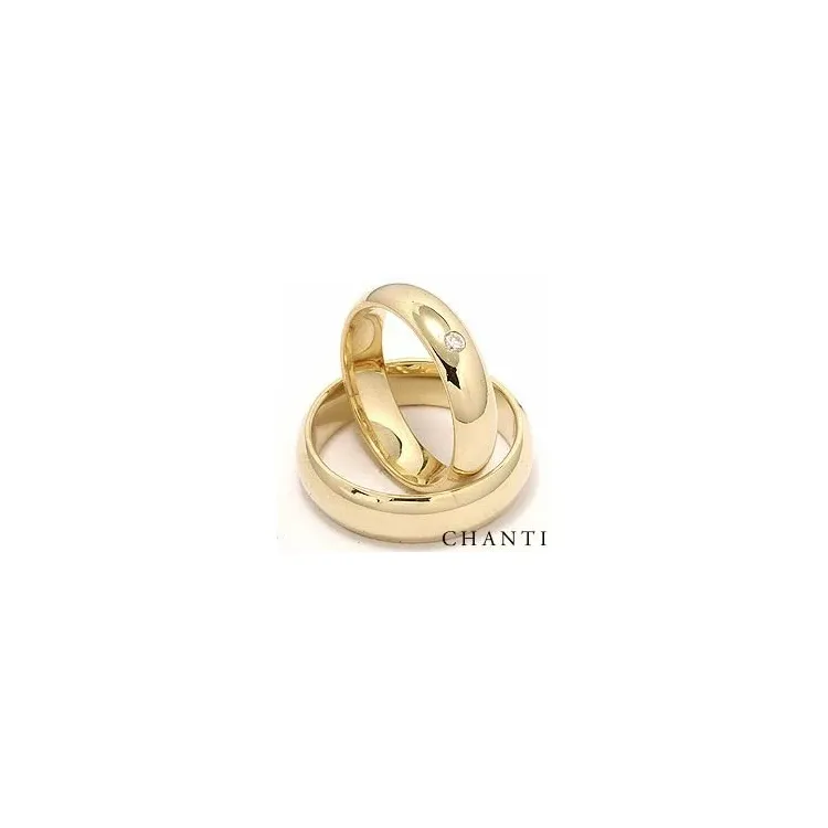 rond diamant trouwringen in 14 karaat goud 0,05 ct - set