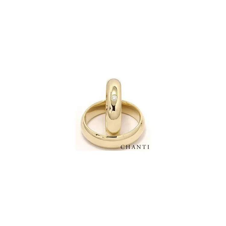 rond diamant trouwringen in 14 karaat goud 0,05 ct - set