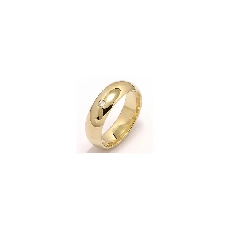 Trouwring in 14 karaat goud 0,05 ct