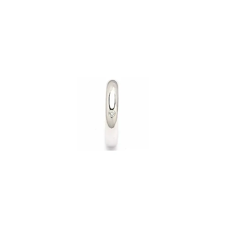 rond trouwring in 14 karaat witgoud 0,05 ct