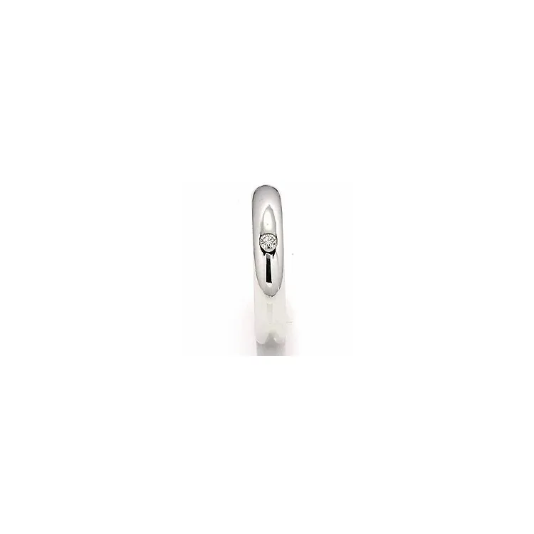 Trouwring in 14 karaat witgoud 0,05 ct