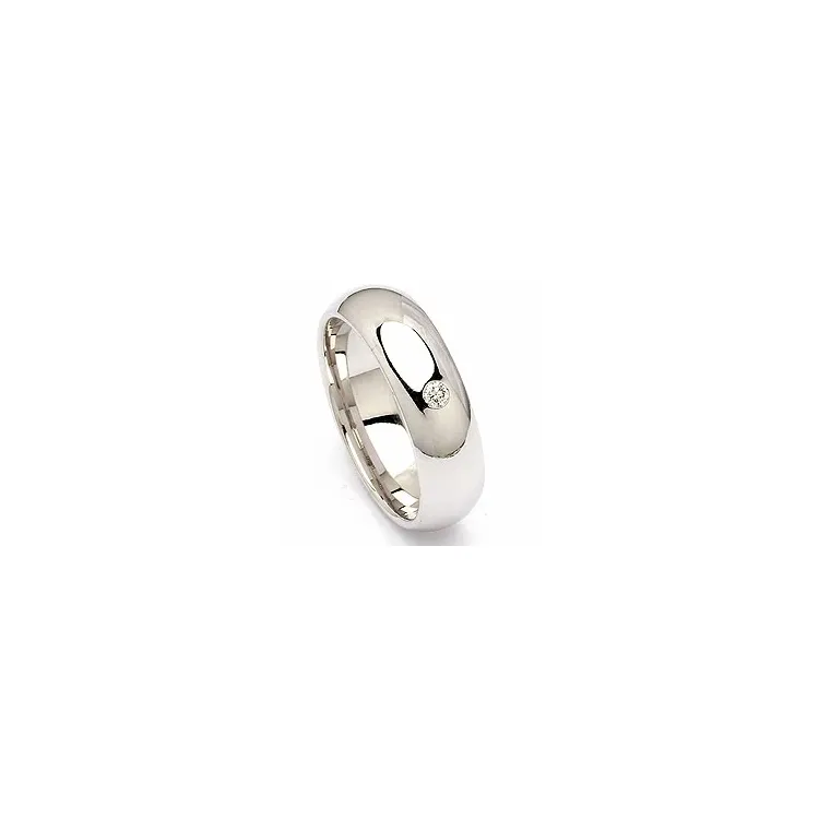 briljant trouwring in 14 karaat witgoud 0,05 ct