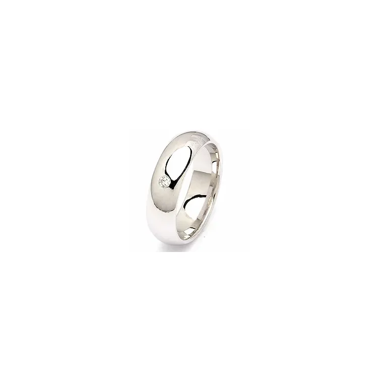 briljant trouwring in 14 karaat witgoud 0,05 ct