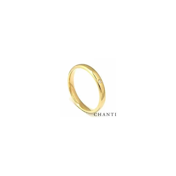 Trouwring in 14 karaat goud 0,025 ct