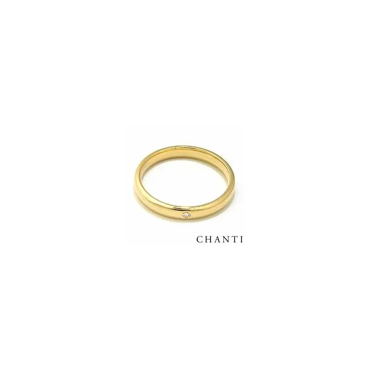 Trouwring in 14 karaat goud 0,025 ct