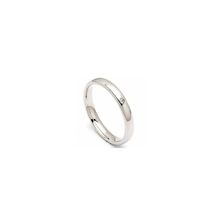 Smal ovale trouwring in 14 karaat witgoud 0,025 ct