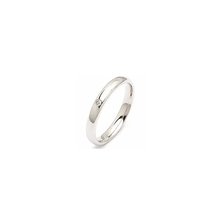 Smal ovale trouwring in 14 karaat witgoud 0,025 ct