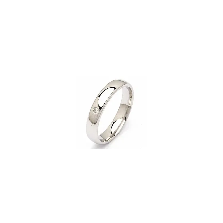 trouwring in 14 karaat witgoud 0,025 ct