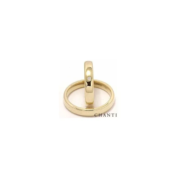 Trouwringen in 14 karaat goud 0,025 ct ct - set