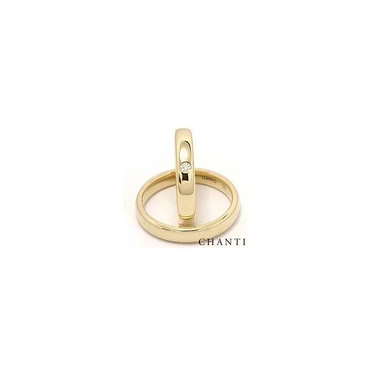 Trouwringen in 14 karaat goud 0,05 ct ct - set