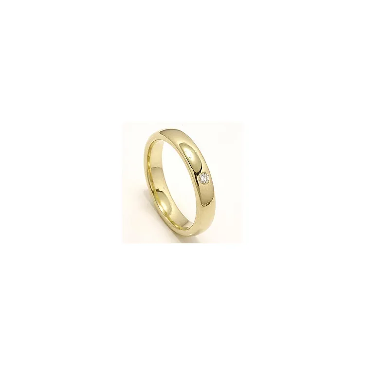 trouwring in 14 karaat goud 0,05 ct