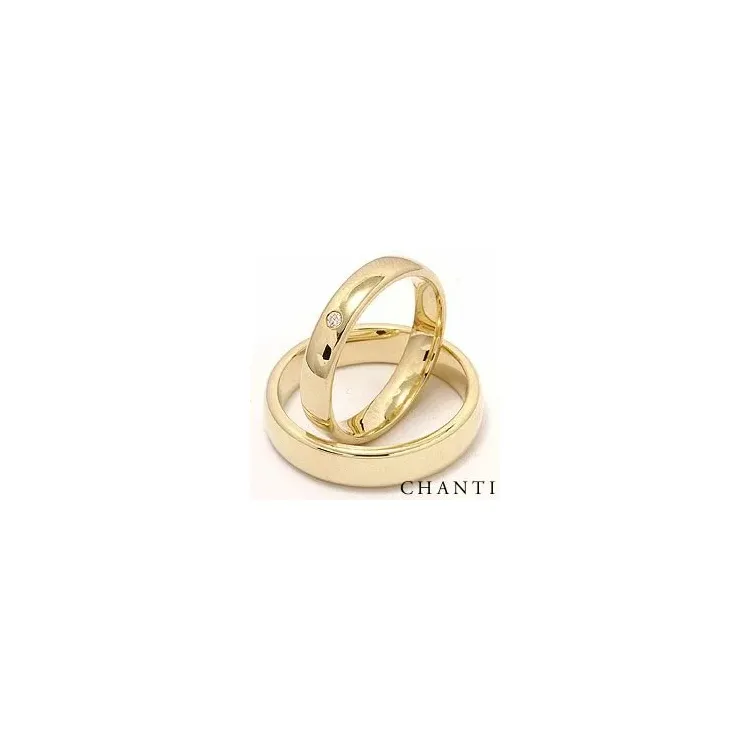 Trouwringen in 14 karaat goud 0,025 ct ct - set