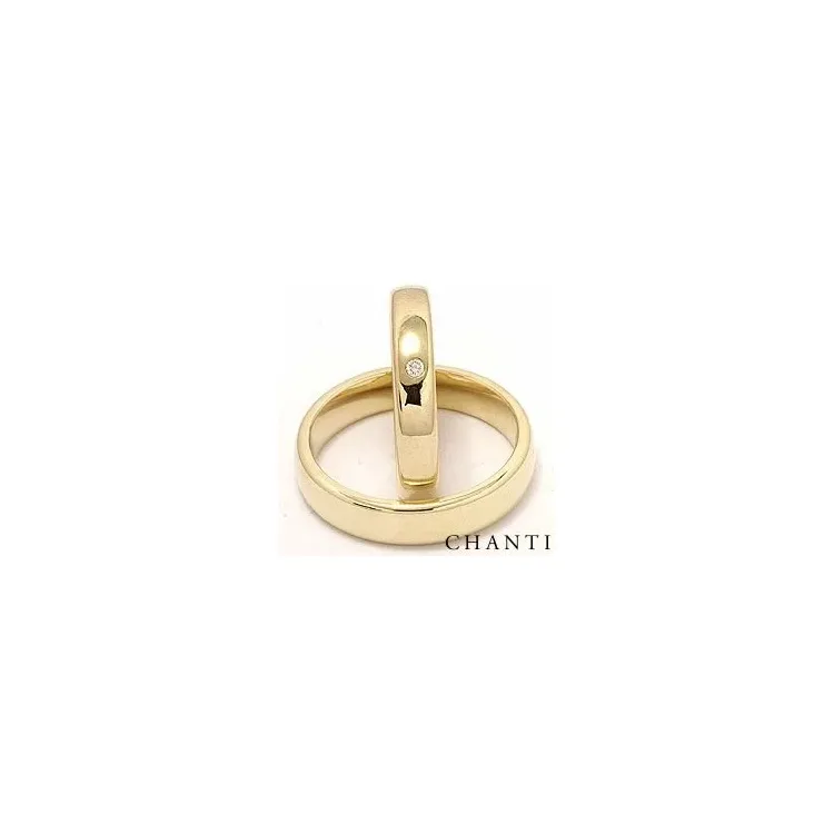 Trouwringen in 14 karaat goud 0,025 ct ct - set