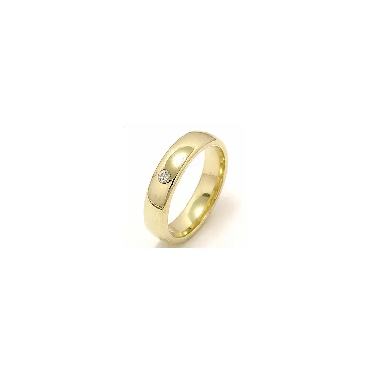 trouwring in 14 karaat goud 0,05 ct