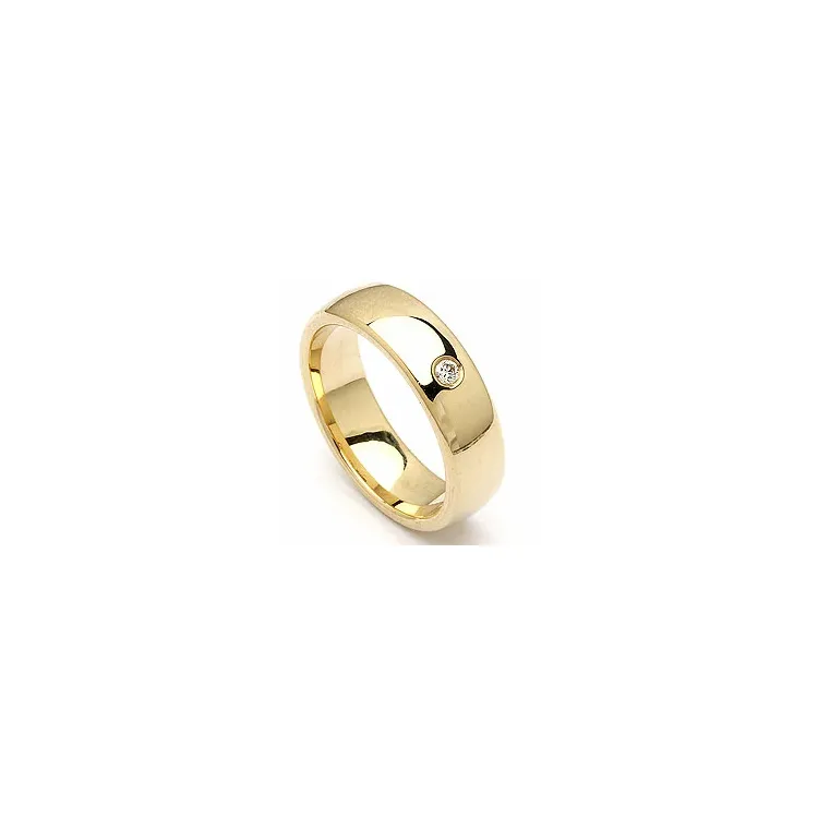 diamant trouwring in 14 karaat goud 0,05 ct
