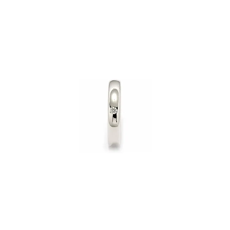 trouwring in 14 karaat witgoud 0,05 ct