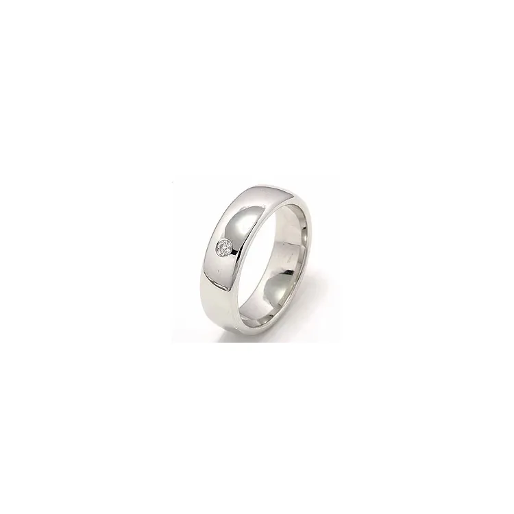 diamant trouwring in 14 karaat witgoud 0,05 ct