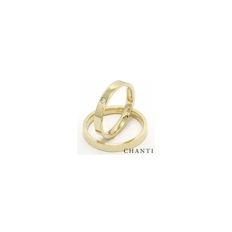 diamant trouwringen in 14 karaat goud 0,025 ct - set