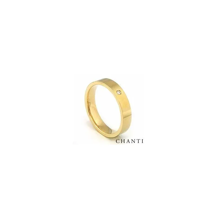 elegant trouwring in 14 karaat goud 0,025 ct