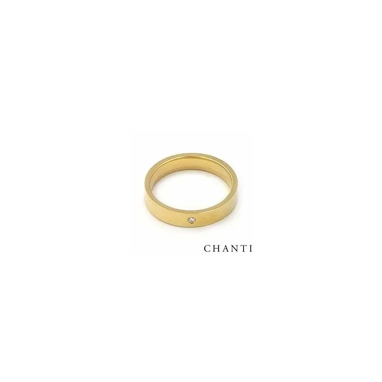 elegant trouwring in 14 karaat goud 0,025 ct
