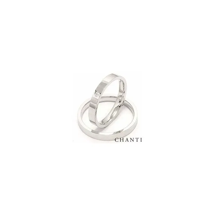 trouwringen in 14 karaat witgoud 0.025 ct - set
